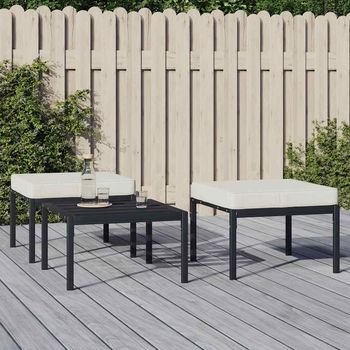 2 Uds Reposapiés De Jardín | Taburete De Jardín Acero Cojines Color Arena 60x60x35cm Cfw32229