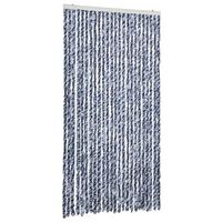 cortina antimoscas chenilla azul y blanco 100x230 cm vidaxl