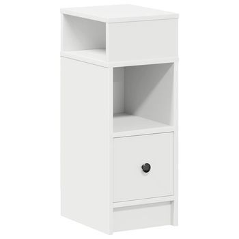 Mesita De Noche 31x25x66 Cm Madera - Blanco