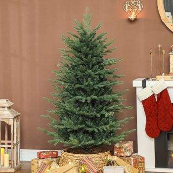 Árbol De Navidad De Plástico Metal Homcom Ø78x150 Cm Verde