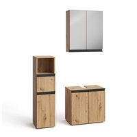 conjunto de muebles de bano de 3 piezas torren 3 piezas con armario midi vicco