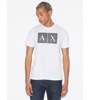 ax armani exchange para hombre 8nztckz8h4z1100 camiseta cuadrados blanco l casual algodon manga corta