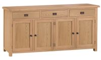 sydney 4 door 3 drawer oak sideboard