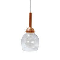 lampara de suspension  vidrio cobre d15 cm