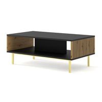 mesa de centro ravennaf 90x60x45 negro  crema  dorado