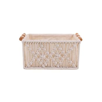 Cesta decorativa de macramé 25x15 cm