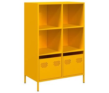 Aparador - mueble de almacenamiento acero amarillo mostaza 68x39x103,5 cm es85