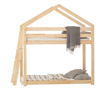 Cama cabaña litera 90x190 con somier gaëlle madera