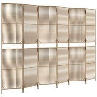 biombo de 6 paneles ratan sintetico beige vidaxl