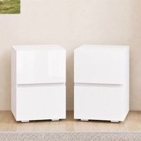 2 mesitas de noche de mdf homcom 40x40x58 cm - blanco