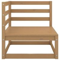 conjunto de muebles de jardin 2 uds  mesa y sillas cojines madera pino marron miel