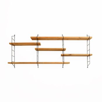Estantería de pared de madera maciza  de color marrón claro