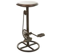 taburete de metal y madera negro 40x40x73h cm