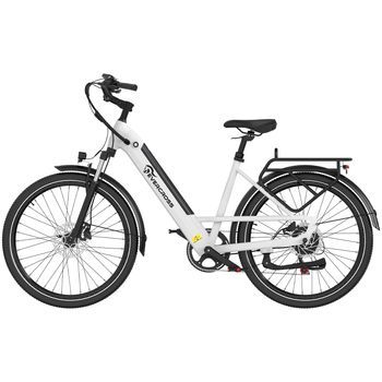Bicicleta Eléctrica Para Adultos Evercross Tech - 250 W, 36 V, 468 Wh - Autonomía De Hasta 100 Km - Ek25 Blanco