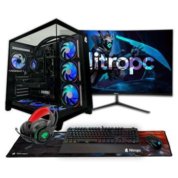 PC Sobremesa Nitropc Pack Extremo AMD Ryzen 5 8400F 32GB 1TB SSD RX 9060 XT Windows 11 Monitor 27