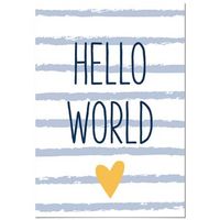 panorama cuadro de aluminio infantiles para habitacion frase hello world 70x100 cm