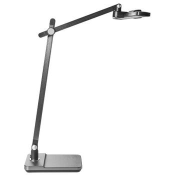 Lámpara De Escritorio Led Para Oficina Ajustable Regulador De Intensidad Continuo Modos Cct Gris Serpens