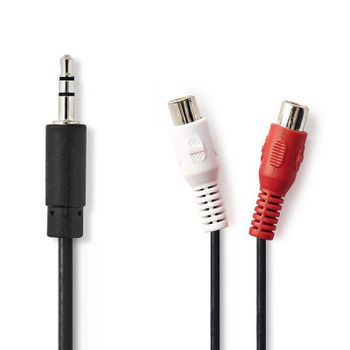 Cable Adaptador Audio Nedis 3.5mm Macho a 2x RCA Hembra 0.2m Negro