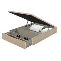 abatible tapa tapizada ad con zapatero madera 25 roble 150x200 cm flex