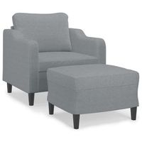 sillon con taburete tela gris claro 60 cm