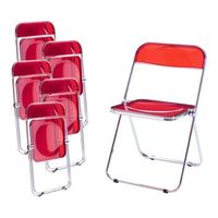 set de 6 sillas plegables pornainen transparente 74x46x47cm rojo encasa