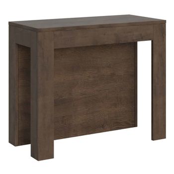 Consola extensible 90x42/290cm efecto madera nogal
