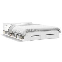 cama con cajones madera de ingenieria blanco 135x190 cm vidaxl