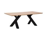 mesa de comedor de madera marron y negra 200x100x76h cm