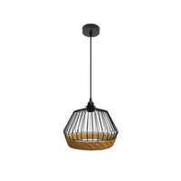 fabrilamp lampara de techo colgante hugo 1xe27 negronatural 25d