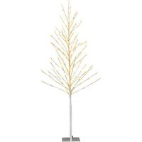 arbol de luces abedul costway decoracion para navidad 168 luces led blancas calidas base de metal 155 cm