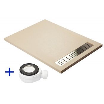Plato De Ducha Premium Crema - 80x190cm - Resina Con Cargas Minerales