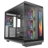 mars gaming mc-revmax caja de pc atx pantalla ips de 118 vidrio templado continuo 4 ventiladores pwm argb refrigeracion liquida de hasta 360 mm compatible con placas base con conector inverso