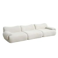 sofa comprimido de terciopelo beige de 4 plazas poole