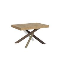 mesa extensible 90x120224 cm volantis roble natural estructura multicolor 4c