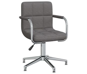 Vidaxl silla de comedor giratoria tela gris oscuro