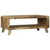 mesa de cafe - mesa de centro - mesa baja marron 90 x 50 x 35 cm madera de mango maciza