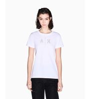 ax armani exchange para mujer xw002348af10356u0002 camiseta regular jersey blanco l casual algodon manga corta