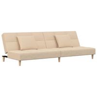 sofa cama de 2 plazas moderno  cama para adulto con dos almohadas tela color crema