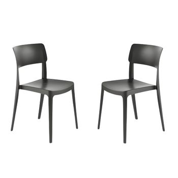 Juego de 4 sillas de polipropileno gris cm 50x51 81h