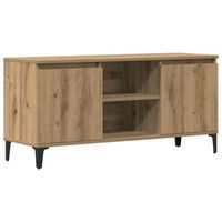 mueble para tv madera de ingenieria roble artisan 102x35x50 cm vidaxl