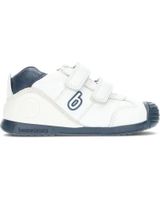 de garvalin 221001-a deportivo de piel para bebe blanco-azul