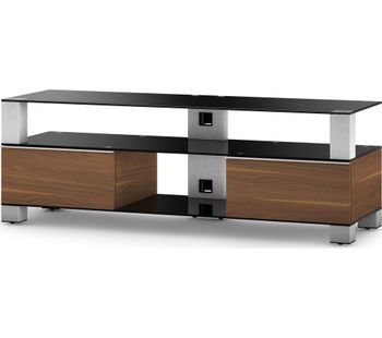 SONOROUS Mood 9140 1400 mm TV Stand - Black, Walnut & Silver, Black