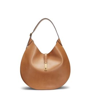 Polo Ralph Lauren para mujer. 428867518002 Bolso de hombro Polo ID grande de piel de becerro marrón (OSFA), Beige, Casual