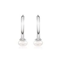 pendientes de aro de plata 925 con perlas para mujer