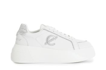 zapatillas deportivas con apliques de glitter y logotipo bordado white 38