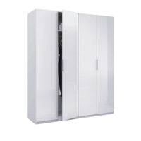 armario de gran formato con 4 puertas 180x200 cm blanco brillo