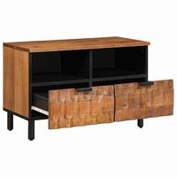 mueble de tv  mueble de salon  gabinete de tv con cajon acabado de acacia marron 70 x 33 x 46 cm