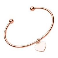 pulsera de plata chapada en oro rosa con corazon