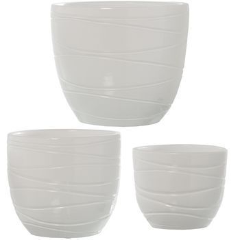 Set 3 Maceteros Blanco Brillo