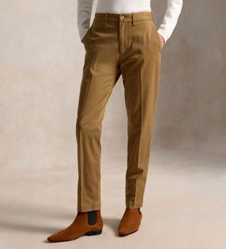 Polo Ralph Lauren para mujer. 211A96672001 Jeans elásticos Parkside Active Taper marrón (40), Beige, Casual, Algodón